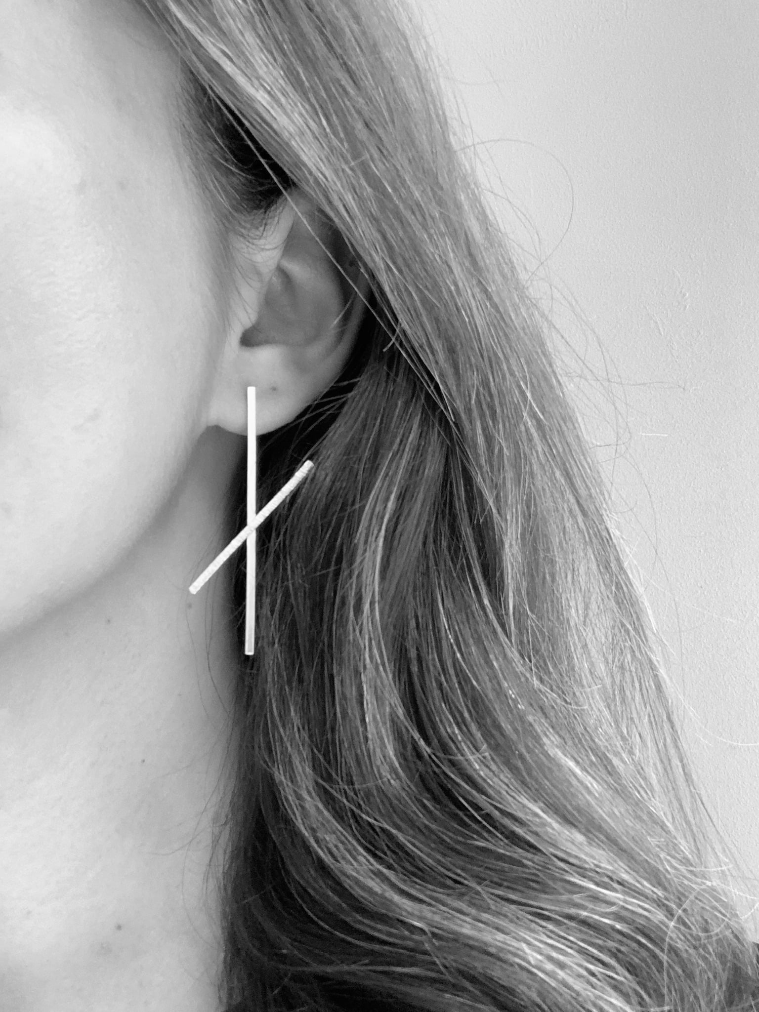 Silver statement earrings
